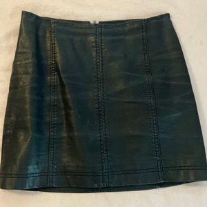 Free People Vegan leather black skirt